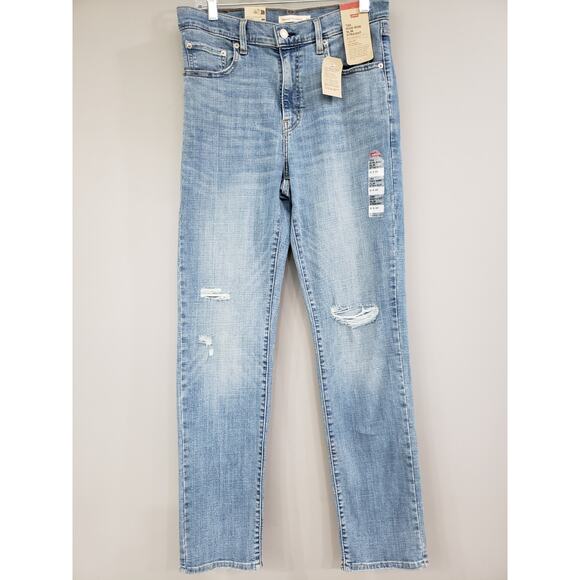 LEVIS WOMEN'S 724 HIGH-RISE SLIM STRAIGHT LIGHT WASH JEANS SIZE 31 X 32 NWT - Picture 1 of 6